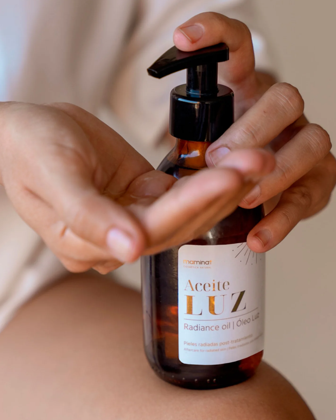 aceite corporal piel seca. Maminat, cosmética natural