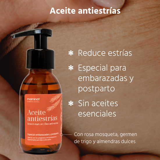 aceite antiestrías. Maminat, cosmética natural