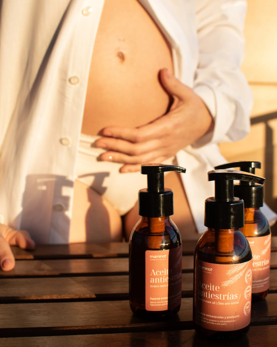 aceite antiestrías. Maminat, cosmética natural