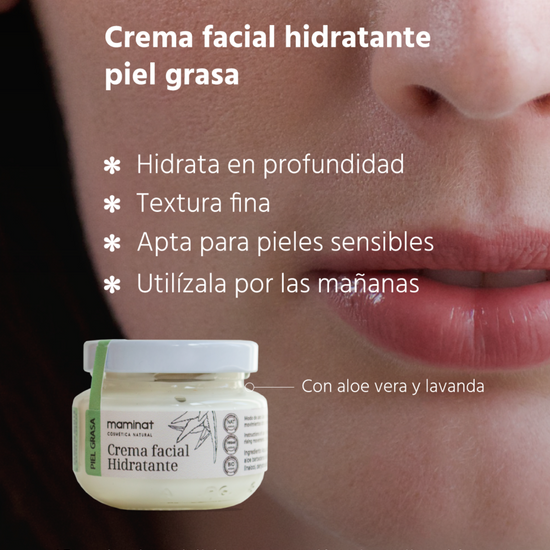 crema hidratante piel grasa. Maminat, cosmética natural