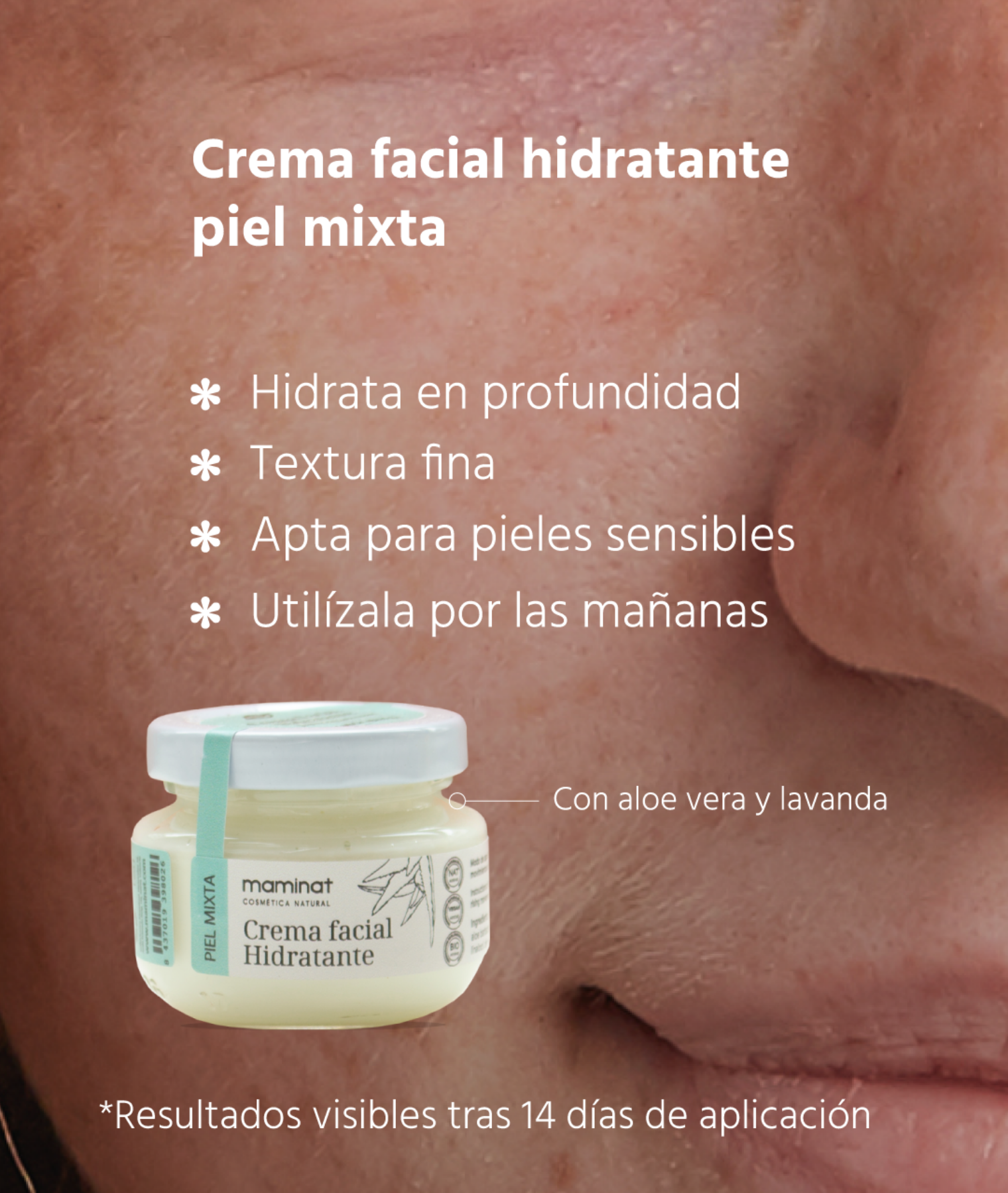 crema hidratante piel mixta. Maminat, cosmética natural