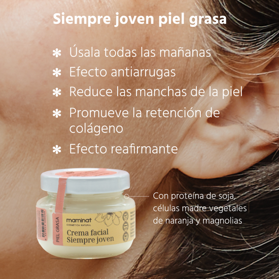 Mejor crema facial antiarrugas para piel grasa – Siempre Joven Piel Grasa de Maminat