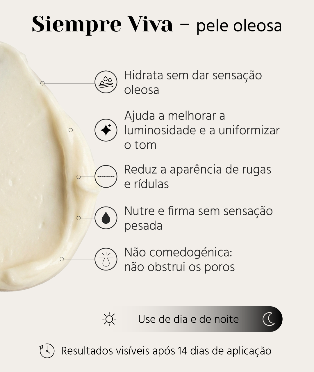 Creme sempre jovem para peles oleosas (anti-rugas)