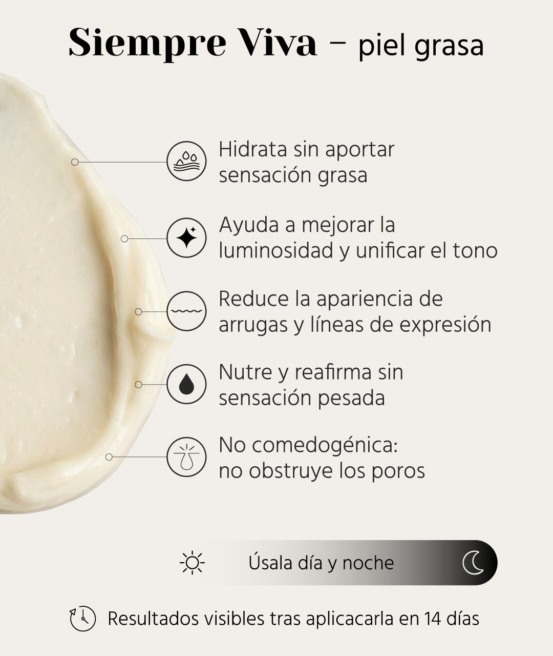 Crema facial Siempre Viva · Piel Grasa