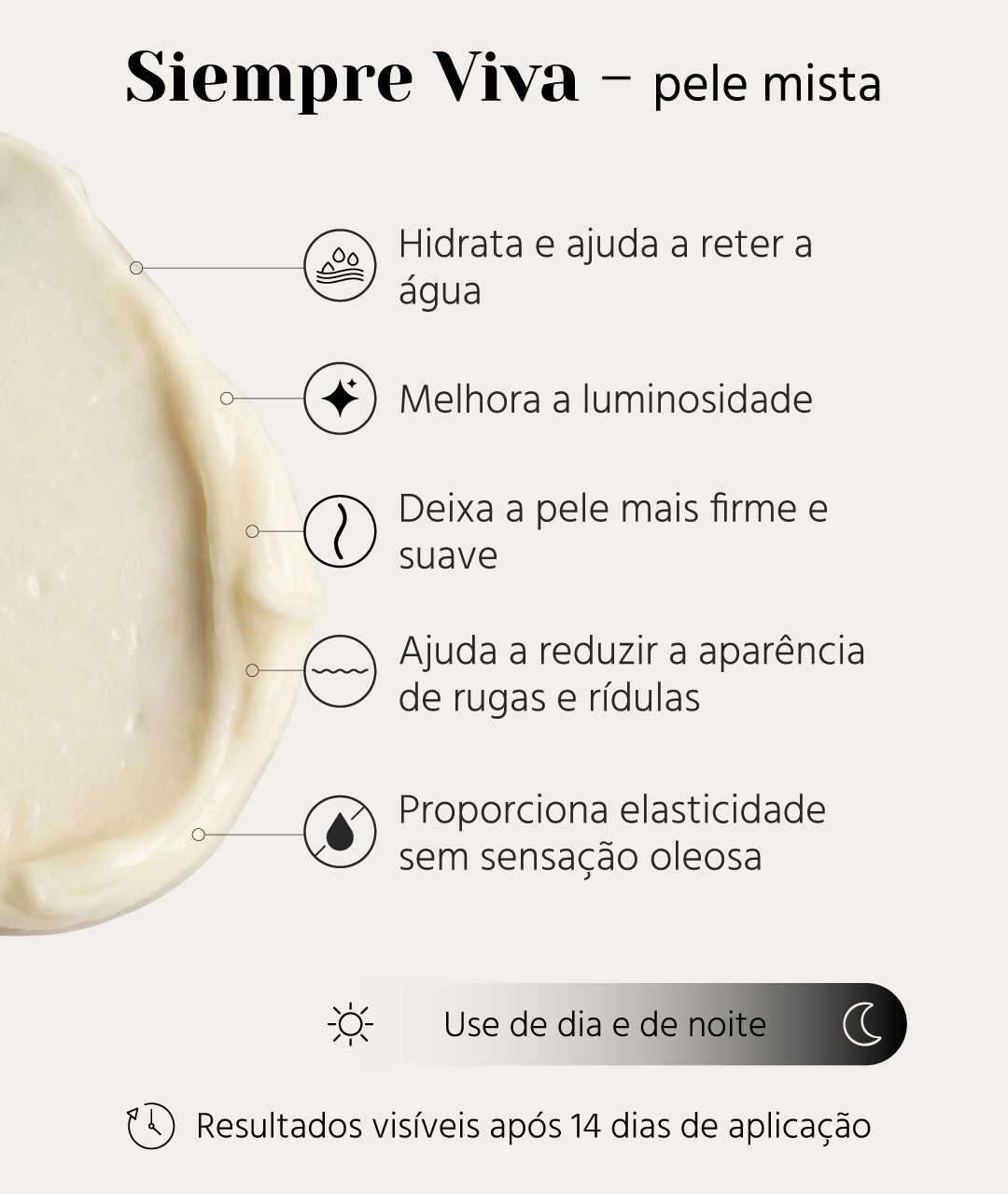 Creme sempre jovem para peles mistas (anti-rugas)