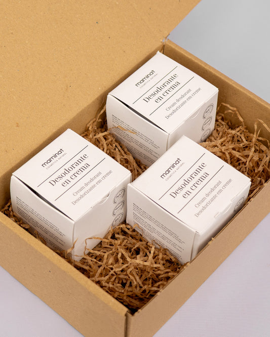 Pack de 3 desodorantes naturales en crema